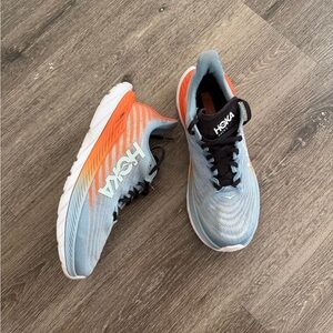 Hoka Vibrant Blue and Orange Sneakers